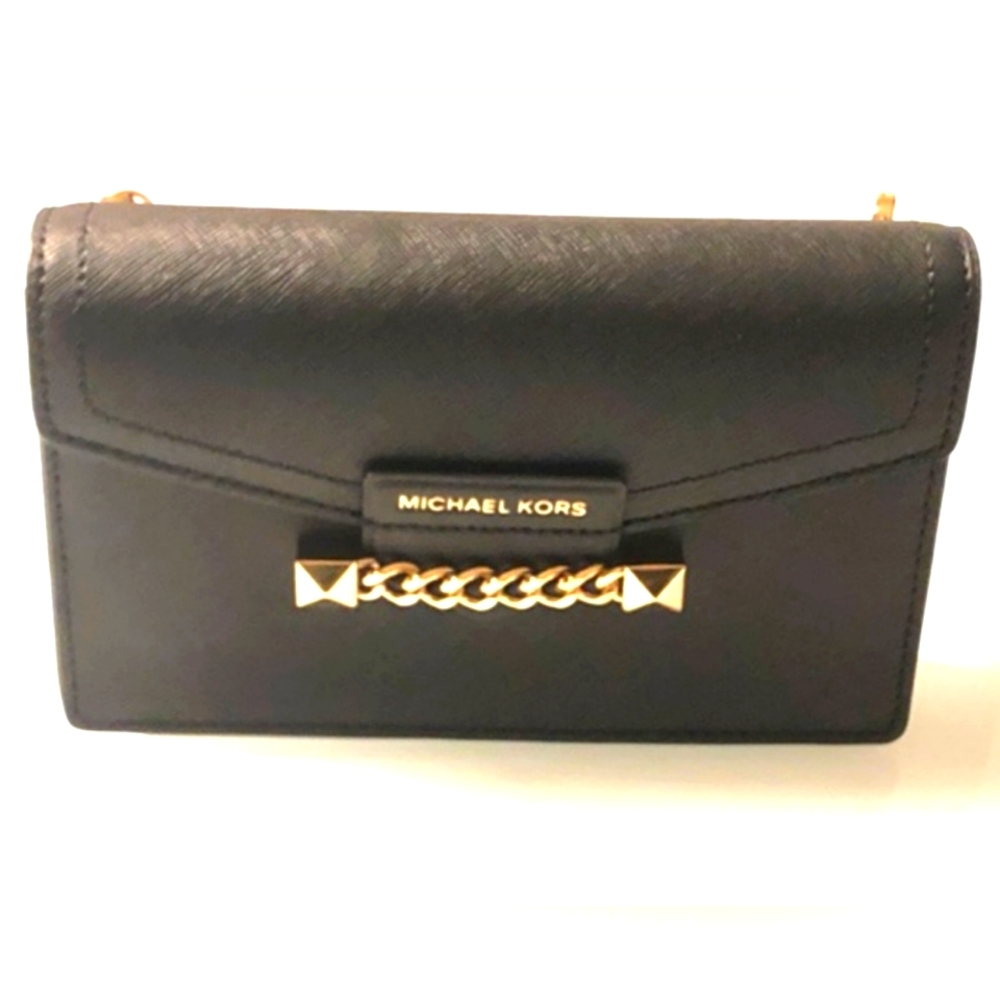 NWT MICHAEL KORS KARLA CROSSBODY BLK HANDBAG $298